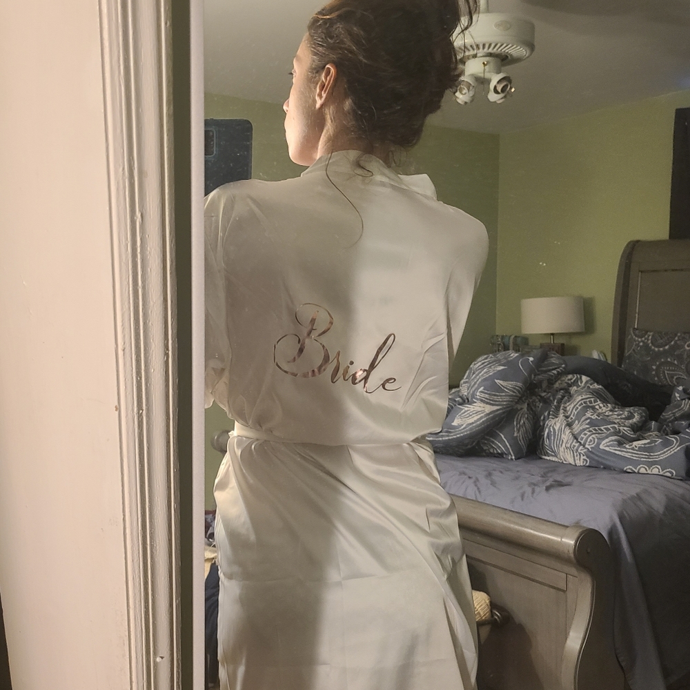 Satin bridal robe